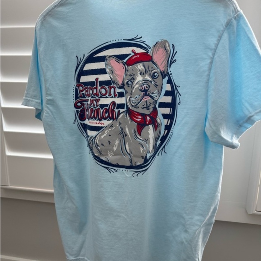 French Bulldog Sky Blue Cotton Tee